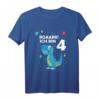 Kinder 4. Geburtstag Jungen Dino T-Rex Dinosaurier T-Shirt - Perfektes Geburtstagsgeschenk für kleine Dino-Fans