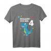 Kinder 4. Geburtstag Jungen Dino T-Rex Dinosaurier T-Shirt - Perfektes Geburtstagsgeschenk für kleine Dino-Fans