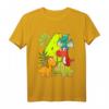 Kinder Dino T-Shirt zum 4. Geburtstag für Mädchen - Lustiges Dinosaurier Oberteil für Kindergeburtstag, Kindergarten & Einschulung