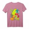 Kinder Dino T-Shirt zum 4. Geburtstag für Mädchen - Lustiges Dinosaurier Oberteil für Kindergeburtstag, Kindergarten & Einschulung