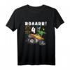 Kinder 4. Geburtstag Dino Dinosaurier Monster Truck T-Shirt – Lustiges Geschenk für Jungs und Mädchen zum 4. Geburtstag mit Party-Deko