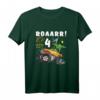 Kinder 4. Geburtstag Dino Dinosaurier Monster Truck T-Shirt – Lustiges Geschenk für Jungs und Mädchen zum 4. Geburtstag mit Party-Deko