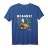 Kinder 4. Geburtstag Dino Dinosaurier Monster Truck T-Shirt – Lustiges Geschenk für Jungs und Mädchen zum 4. Geburtstag mit Party-Deko