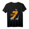Kinder Geburtstagsshirt 7 Jahre Junge Dinosaurier Dino T-Shirt - Lustiges Dino-Outfit für den Geburtstag mit Tyrannosaurus, Brachiosaurus & Co.