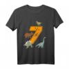 Kinder Geburtstagsshirt 7 Jahre Junge Dinosaurier Dino T-Shirt - Lustiges Dino-Outfit für den Geburtstag mit Tyrannosaurus, Brachiosaurus & Co.