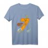 Kinder Geburtstagsshirt 7 Jahre Junge Dinosaurier Dino T-Shirt - Lustiges Dino-Outfit für den Geburtstag mit Tyrannosaurus, Brachiosaurus & Co.
