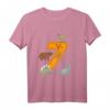 Kinder Geburtstagsshirt 7 Jahre Junge Dinosaurier Dino T-Shirt - Lustiges Dino-Outfit für den Geburtstag mit Tyrannosaurus, Brachiosaurus & Co.