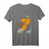 Kinder Geburtstagsshirt 7 Jahre Junge Dinosaurier Dino T-Shirt - Lustiges Dino-Outfit für den Geburtstag mit Tyrannosaurus, Brachiosaurus & Co.