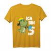 Kinder 5. Geburtstag Feuerwehr Jungen Dino Dinosaurier T-Shirt – Lustiges Geburtstagsoutfit für kleine Feuerwehrleute und Dinosaurier-Fans