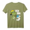 Kinder 5. Geburtstag Feuerwehr Jungen Dino Dinosaurier T-Shirt – Lustiges Geburtstagsoutfit für kleine Feuerwehrleute und Dinosaurier-Fans