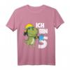 Kinder 5. Geburtstag Feuerwehr Jungen Dino Dinosaurier T-Shirt – Lustiges Geburtstagsoutfit für kleine Feuerwehrleute und Dinosaurier-Fans