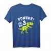 Kinder Dino Geburtstag T-Shirt - Roar Ich bin 3 Jahre Dinosaurier Shirt für Jungen und Mädchen, ideales Geburtstags- und Weihnachtsgeschenk