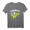 Kinder Dino Geburtstag T-Shirt - Roar Ich bin 3 Jahre Dinosaurier Shirt für Jungen und Mädchen, ideales Geburtstags- und Weihnachtsgeschenk