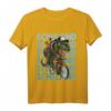 Kinder Schulkind Dinosaurier fährt Rad T-Shirt – Lustiges Einschulungsgeschenk für Jungen und Mädchen zum ersten Schultag, Dino T-Rex mit Schulrucksack