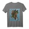 Kinder Schulkind Dinosaurier fährt Rad T-Shirt – Lustiges Einschulungsgeschenk für Jungen und Mädchen zum ersten Schultag, Dino T-Rex mit Schulrucksack