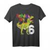 Geburtstags Dinosaurier T-Shirt für Jungen - Lustiges Rawr Ich Bin 6 Design mit Dinosaurier und Partyhut