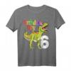 Geburtstags Dinosaurier T-Shirt für Jungen - Lustiges Rawr Ich Bin 6 Design mit Dinosaurier und Partyhut