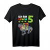 Kinder Geburtstagsshirt 5 Jahre Dinosaurier T-Rex - Lustiges Dino T-Shirt für Jungen & Mädchen zum Geburtstag, Weihnachten & Einschulung