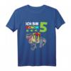 Kinder Geburtstagsshirt 5 Jahre Dinosaurier T-Rex - Lustiges Dino T-Shirt für Jungen & Mädchen zum Geburtstag, Weihnachten & Einschulung
