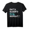Lustiges DJ T-Shirt zum HapOwl - Eat Sleep DJ Repeat Shirt für Männer und Frauen, Perfekt für Discjockeys & Musikliebhaber