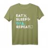 Lustiges DJ T-Shirt zum HapOwl - Eat Sleep DJ Repeat Shirt für Männer und Frauen, Perfekt für Discjockeys & Musikliebhaber