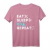 Lustiges DJ T-Shirt zum HapOwl - Eat Sleep DJ Repeat Shirt für Männer und Frauen, Perfekt für Discjockeys & Musikliebhaber