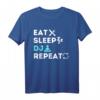 Lustiges DJ T-Shirt zum HapOwl - Eat Sleep DJ Repeat Shirt für Männer und Frauen, Perfekt für Discjockeys & Musikliebhaber