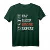 EAT Sleep Drone Repeat Shirt – Coole Drohnen Pilot Kleidung im Retro Style, Perfektes Geschenk für Drohnenliebhaber & Quadcopter Fans