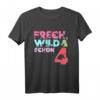 Kinder Frech Wild & schon 4 - Buntes Einhorn T-Shirt zum Geburtstag für Mädchen, Geschenkidee & perfektes Outfit für den 4. Kindergeburtstag