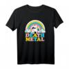 Death Metal Funny Rainbow Einhorn T-Shirt - Kreatives, Buntes Hardcore Musik Shirt als Geschenkidee für Metal-Fans und Humorliebhaber