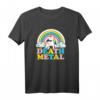 Death Metal Funny Rainbow Einhorn T-Shirt - Kreatives, Buntes Hardcore Musik Shirt als Geschenkidee für Metal-Fans und Humorliebhaber