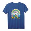 Death Metal Funny Rainbow Einhorn T-Shirt - Kreatives, Buntes Hardcore Musik Shirt als Geschenkidee für Metal-Fans und Humorliebhaber