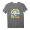 Death Metal Funny Rainbow Einhorn T-Shirt - Kreatives, Buntes Hardcore Musik Shirt als Geschenkidee für Metal-Fans und Humorliebhaber