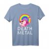 Death Metal Regenbogen Einhorn Satanic Katze - Lustiges Gothic & Heavy Metal Meme T-Shirt für Fans von Einhörnern, Katzen und Satan