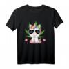 420 Kiffer Einhorn mit Hippie Brille und Hanfblatt T-Shirt – Legalisierung, Chill & Festival Mode für Hanf- und Cannabis-Liebhaber