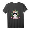 420 Kiffer Einhorn mit Hippie Brille und Hanfblatt T-Shirt – Legalisierung, Chill & Festival Mode für Hanf- und Cannabis-Liebhaber
