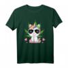 420 Kiffer Einhorn mit Hippie Brille und Hanfblatt T-Shirt – Legalisierung, Chill & Festival Mode für Hanf- und Cannabis-Liebhaber