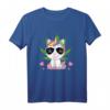 420 Kiffer Einhorn mit Hippie Brille und Hanfblatt T-Shirt – Legalisierung, Chill & Festival Mode für Hanf- und Cannabis-Liebhaber