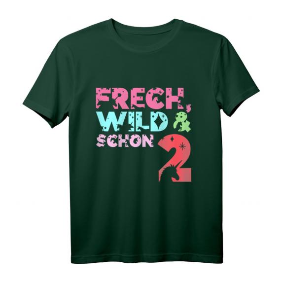 Kinder Cheeky Wild & schon 2. Geburtstags T-Shirt für Mädchen mit Einhorn-Design – Perfektes Geschenk & Outfit zum zweiten Geburtstag