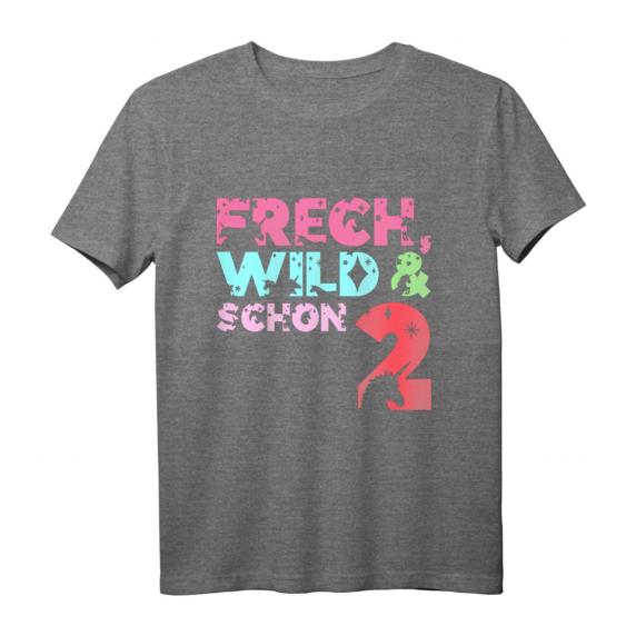 Kinder Cheeky Wild & schon 2. Geburtstags T-Shirt für Mädchen mit Einhorn-Design – Perfektes Geschenk & Outfit zum zweiten Geburtstag