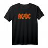 AC/DC Rock Musik Band Yellow Outline Red Logo T-Shirt - Vintage Style für Fans und Konzertbesucher