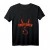 Damen Engelchen Teufelchen Kostüm T-Shirt mit V-Ausschnitt – Lustiges Halloween Outfit & Geschenk für Mädchen, Teenager & Frauen