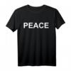 Peace T-Shirt mit Großschrift in Weiß und Schwarzrand – Friedenssymbol, Anti-Kriegs Statement, Demonstrationsbekleidung