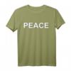 Peace T-Shirt mit Großschrift in Weiß und Schwarzrand – Friedenssymbol, Anti-Kriegs Statement, Demonstrationsbekleidung