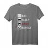 EAT SLEEP GAME REPEAT T-Shirt – Cooles Geschenk für Gamer, Zocker & Zockerinnen zum Geburtstag & Weihnachten
