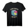 Cube Earth Society Parodie T-Shirt – Lustiges Anti-Verschwörungstheorie Shirt für Flacherd-Liebhaber und Würfel-Erd-Anhänger