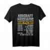 Herren Flugzeug-Mechaniker T-Shirt mit Hourly Rate - Lustiges Arbeitsuniform-Shirt für Piloten, Techniker & Flugmechaniker, perfektes Geschenk zu Weihnachten, Geburtstag & Vatertag