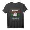 Merry Woofmas Ugly Sweater Weihnachten Samojede Hunde T-Shirt – Lustiges Geschenk für Hundeliebhaber & Samojede Fans zur Weihnachtszeit