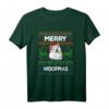 Merry Woofmas Ugly Sweater Weihnachten Samojede Hunde T-Shirt – Lustiges Geschenk für Hundeliebhaber & Samojede Fans zur Weihnachtszeit