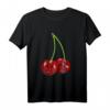 Kirsche Rockabilly Retro Vintage T-Shirt - Buntes Sommer-Design mit lustigen Früchten im Comic Stil